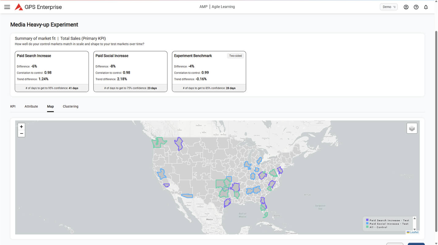 GPS Enterprise UI dashboard agile learning media heavy experiment layout